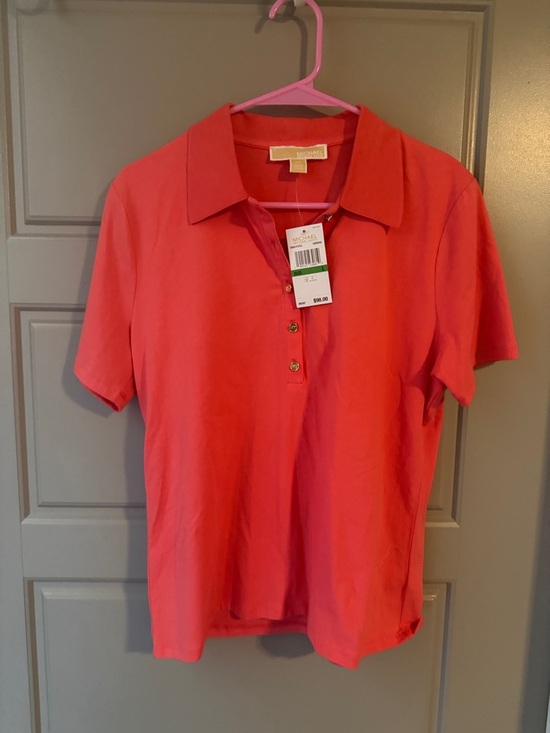 Michael Kors Tops - NWT Michael Kors Coral Short-Sleeve Polo Top